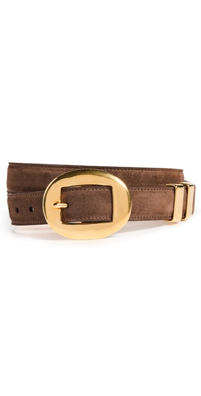 Altuzarra Vintage Brass Buckle Belt Chocolate