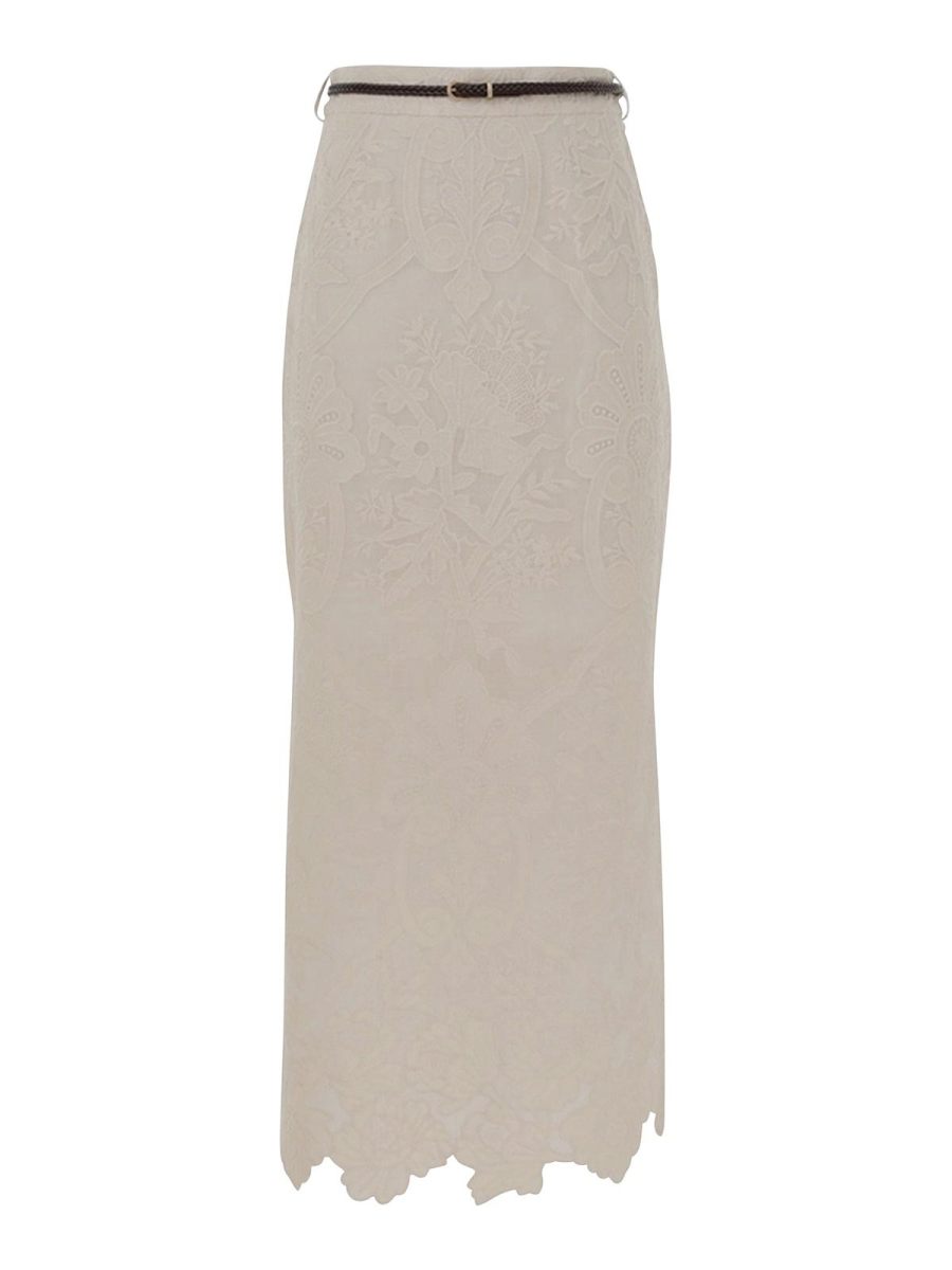 Zimmermann Jupe Longue - Blanc