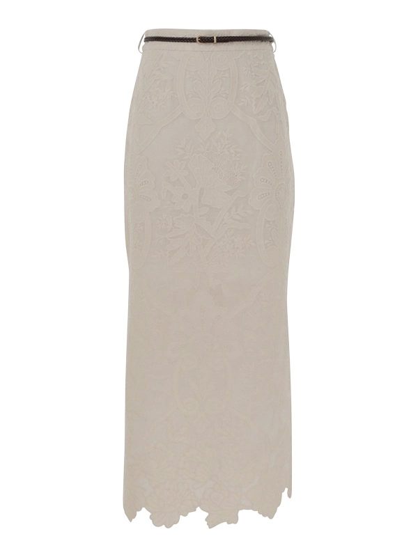 Zimmermann Jupe Longue - Blanc