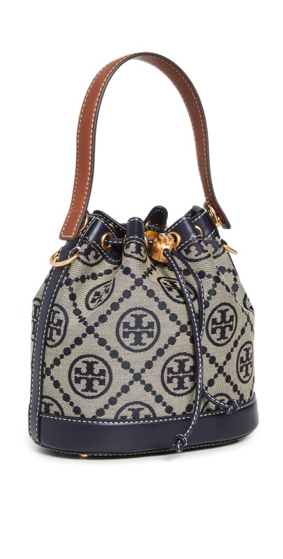 Tory Burch T Monogram Jacquard Bucket Bag Tory Navy