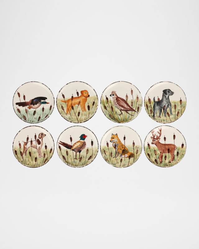Wildlife Assorted Canape Plates, Set of 8