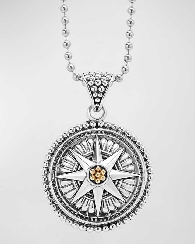 Signature Caviar Compass Necklace