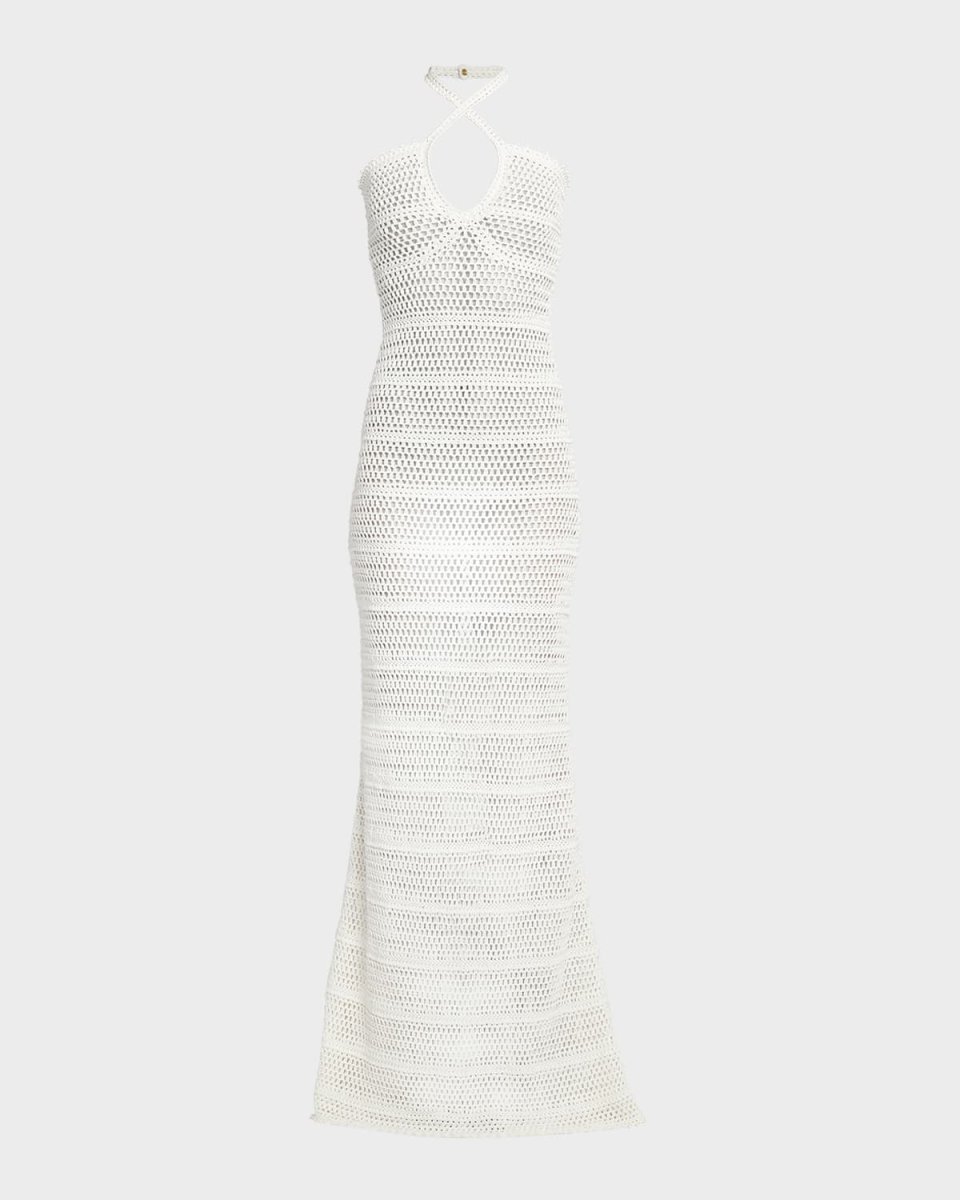 Crochet Knit Halter Gown