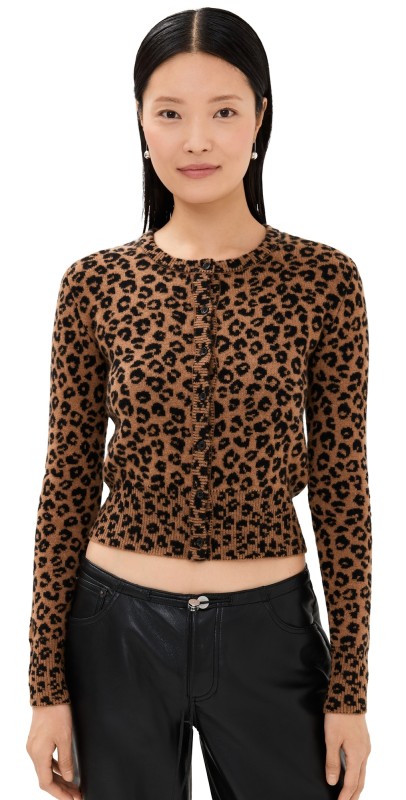 SPRWMN Cashmere Baby Cardigan Leopard