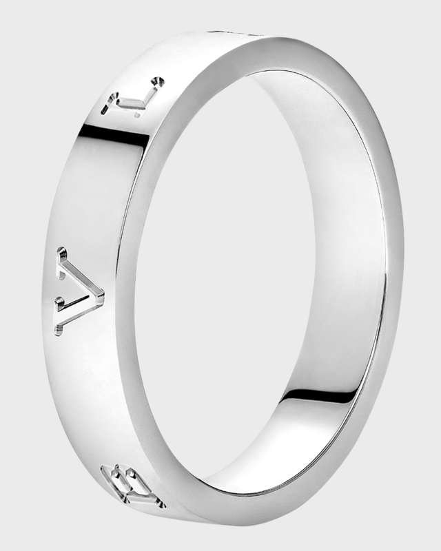 BULGARI BULGARI Plain Band Ring in 18K White Gold, EU 62 / US 10