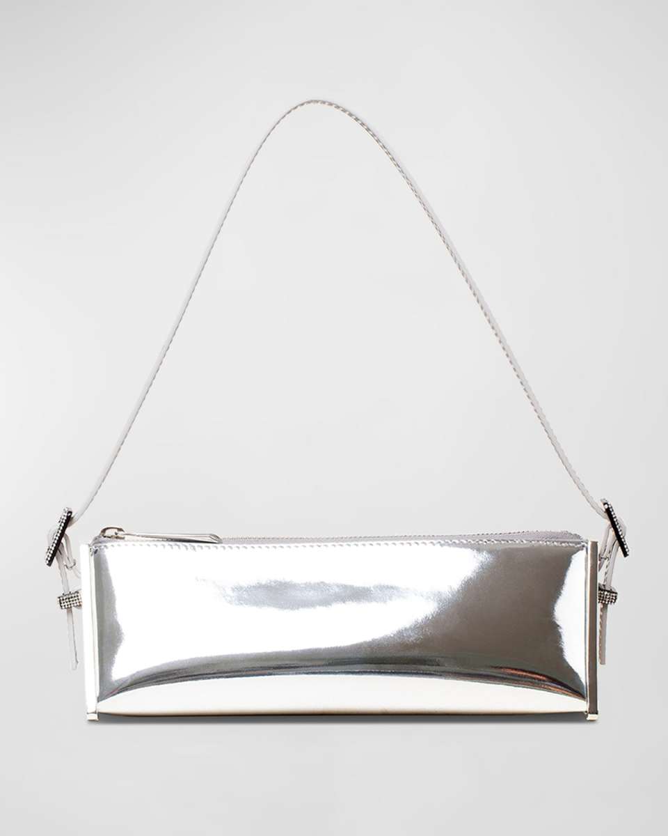 Joy Zip Metallic Leather Shoulder Bag