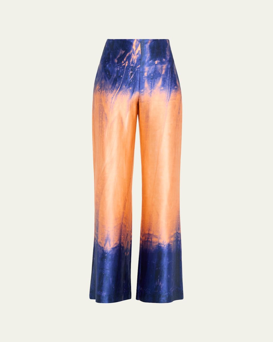 Andie Tie-Dye Silk Wide-Leg Pants