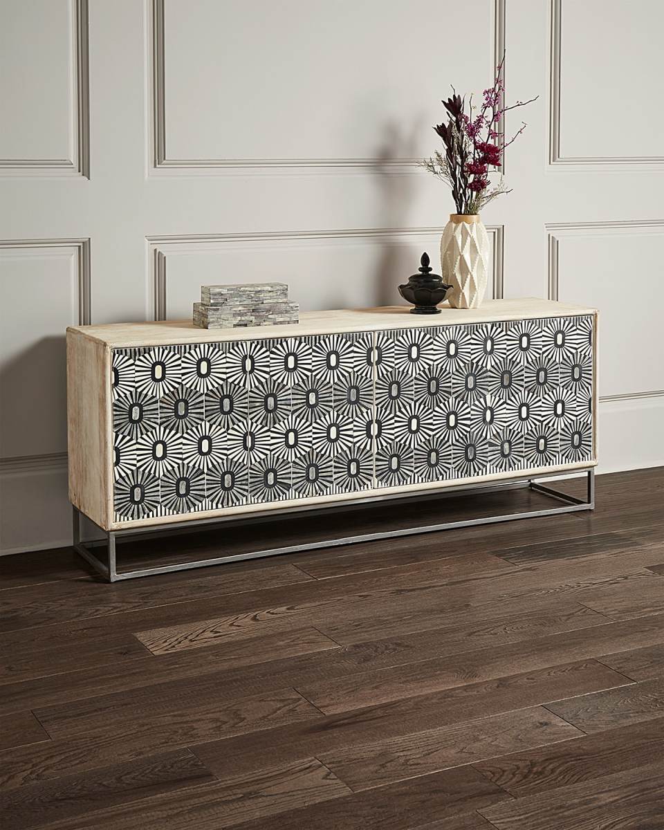 Whitemore Bone Inlay Four-Door Credenza