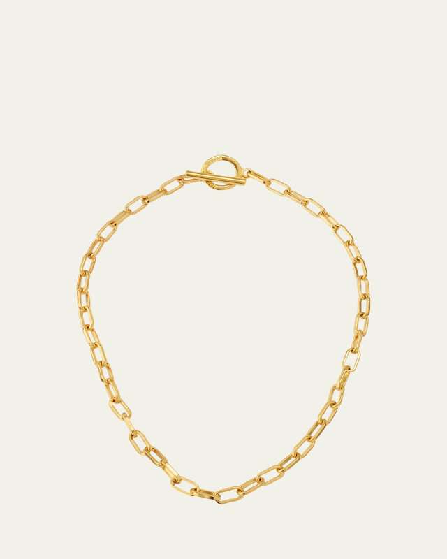 Anabella Gold Small Oval Chain Necklace