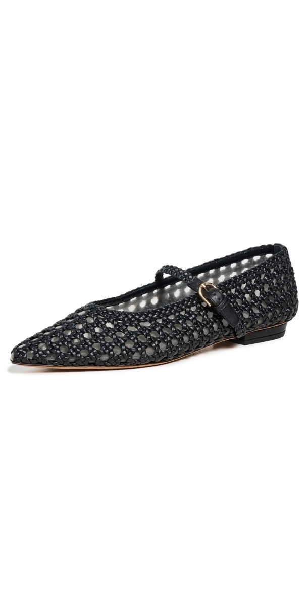 Ulla Johnson Woven Black Flats Black