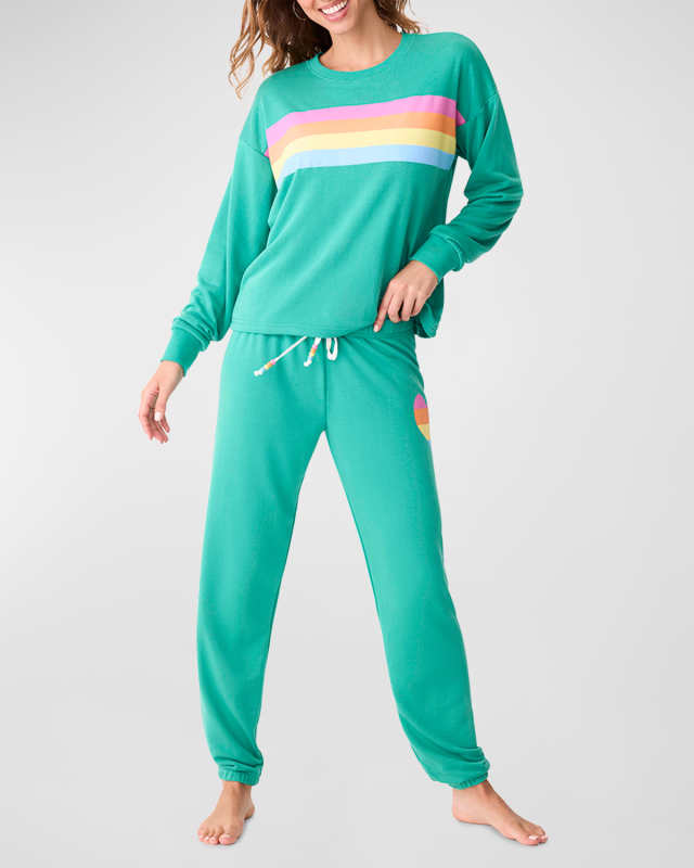 Live In Color Striped Crewneck Sweatshirt