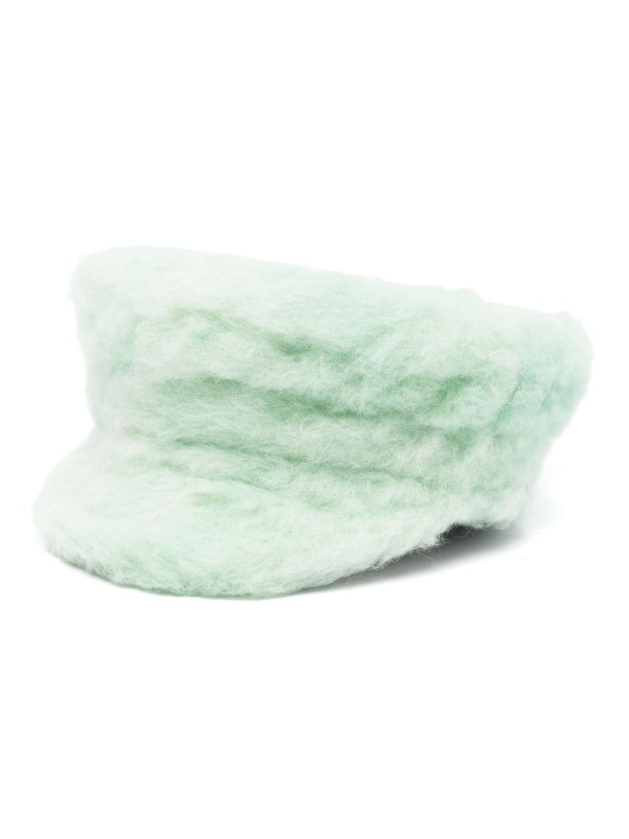 faux-fur baker boy cap
