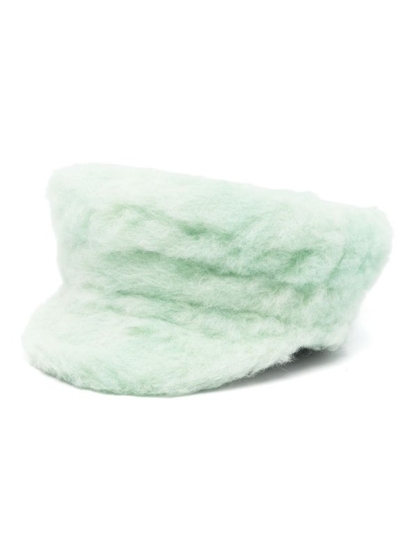 faux-fur baker boy cap