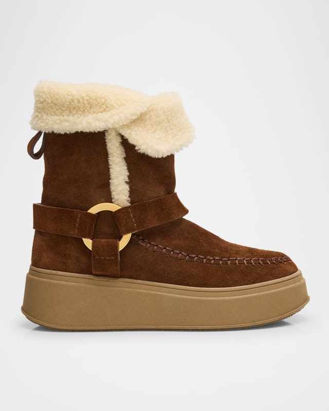 Suki Suede Faux Fur Harness Winter Booties