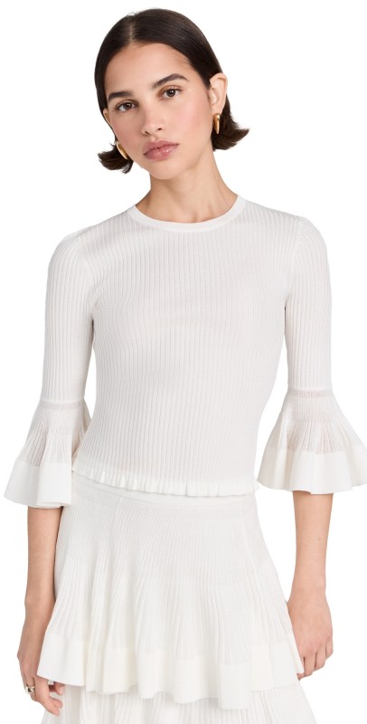 Zimmermann Natura Ruffle Top Cream