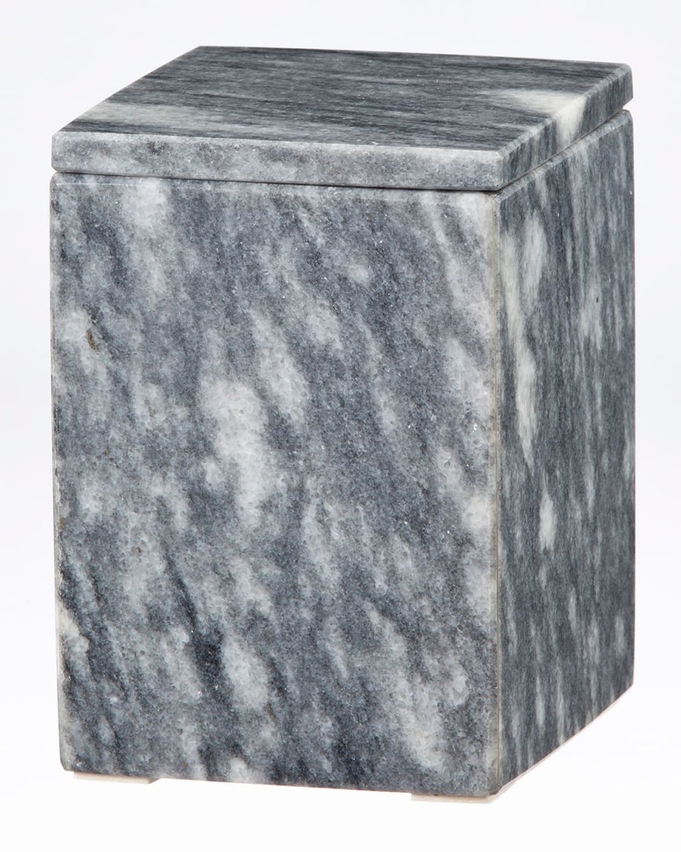 Myrtus Collection Square Cloud Gray Marble Canister