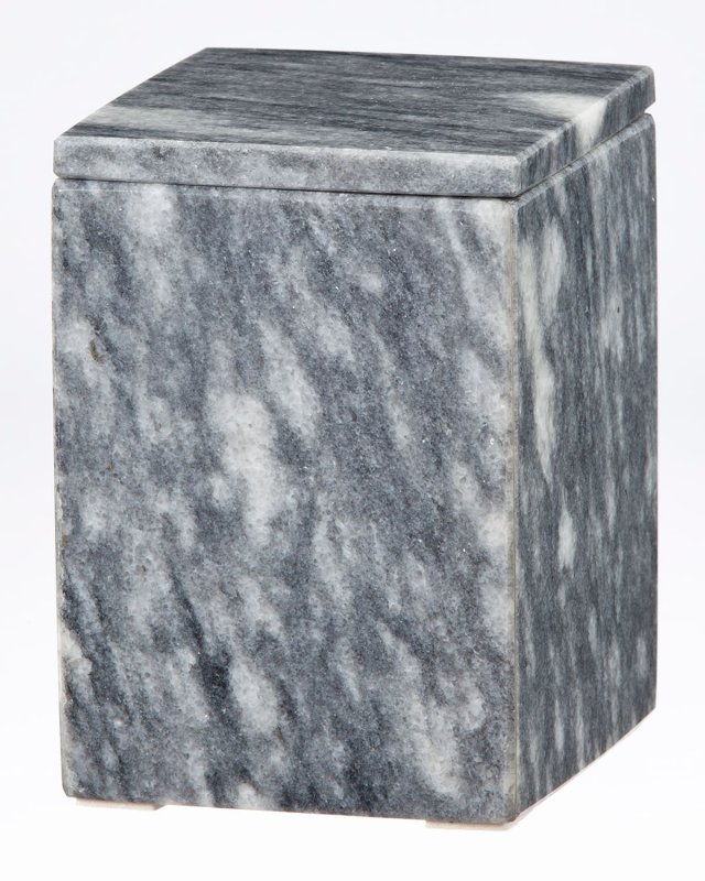Myrtus Collection Square Cloud Gray Marble Canister