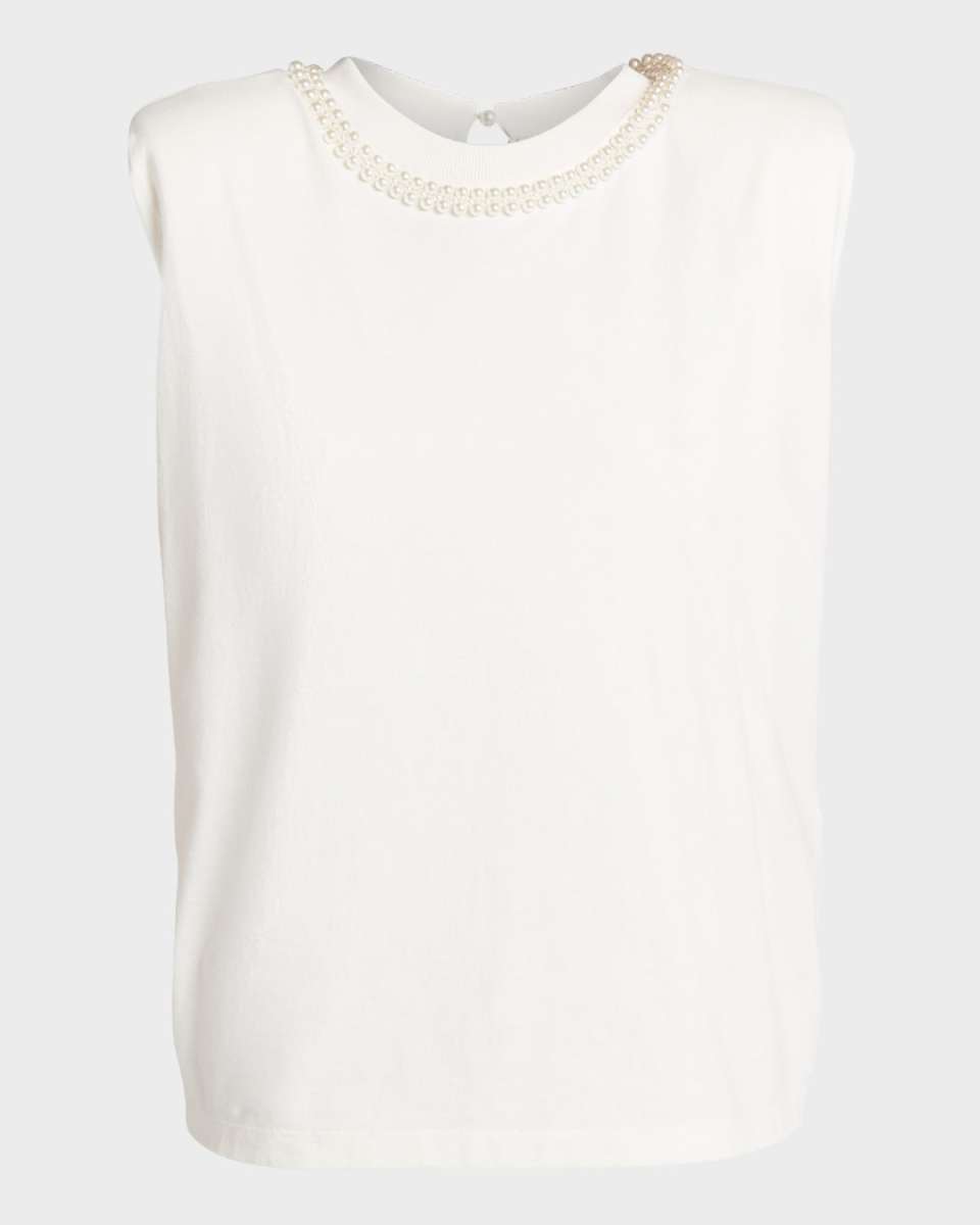 Journey Sleeveless Pearl-Embellished T-Shirt