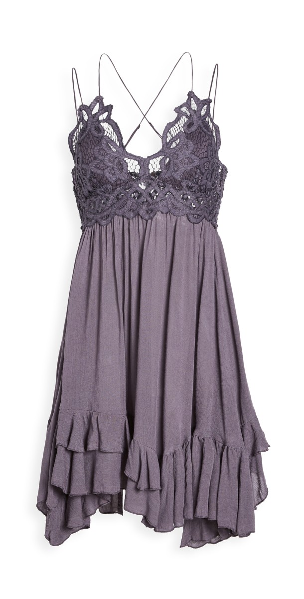 Free People Adella Slip Dress Charcoal