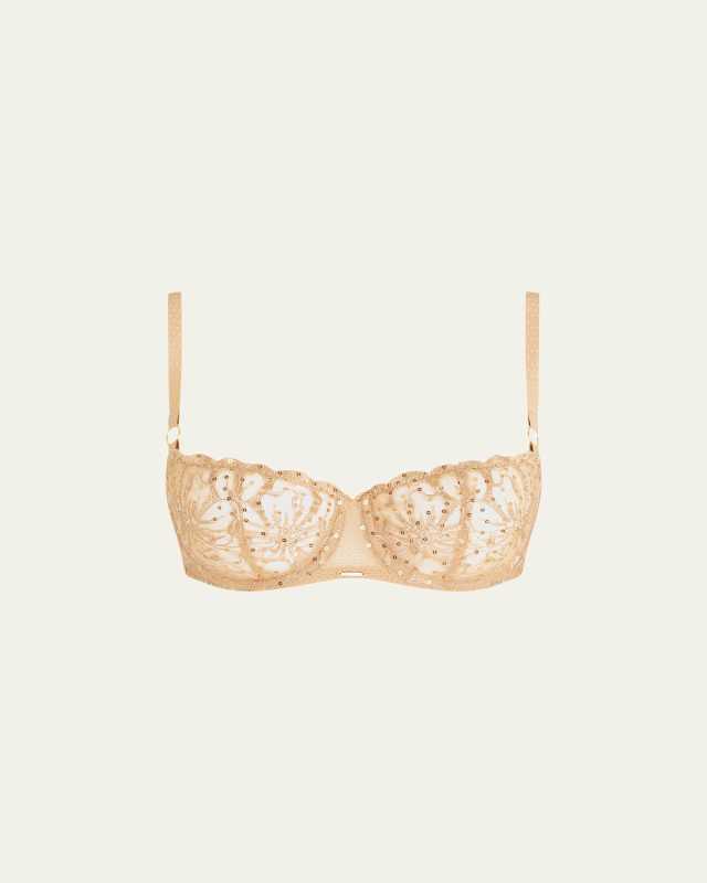 Fleurs Velvet Applique Demi Bra