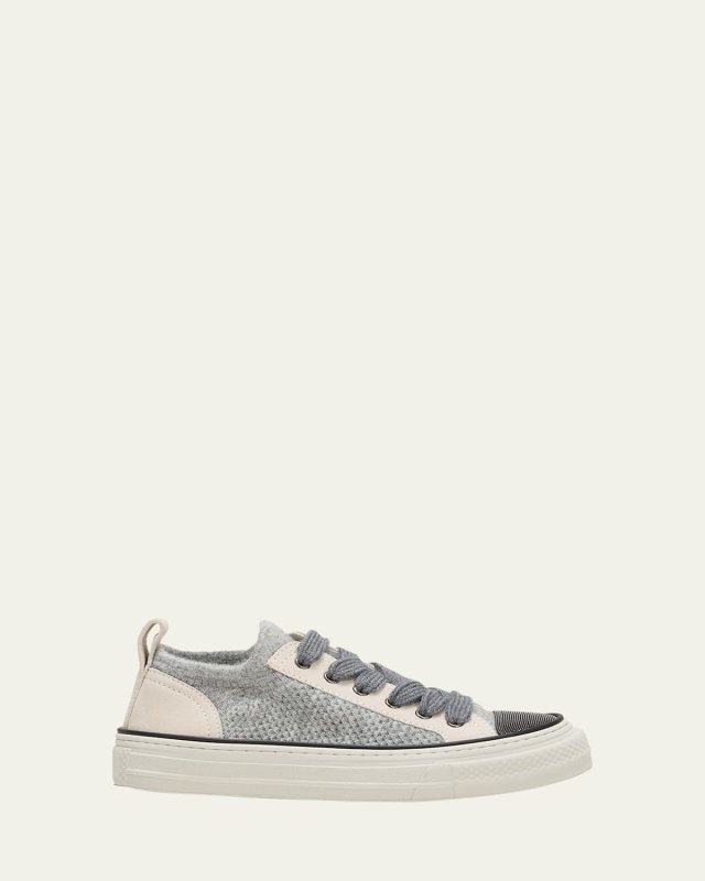 Cashmere Knit Monili Low-Top Sneakers