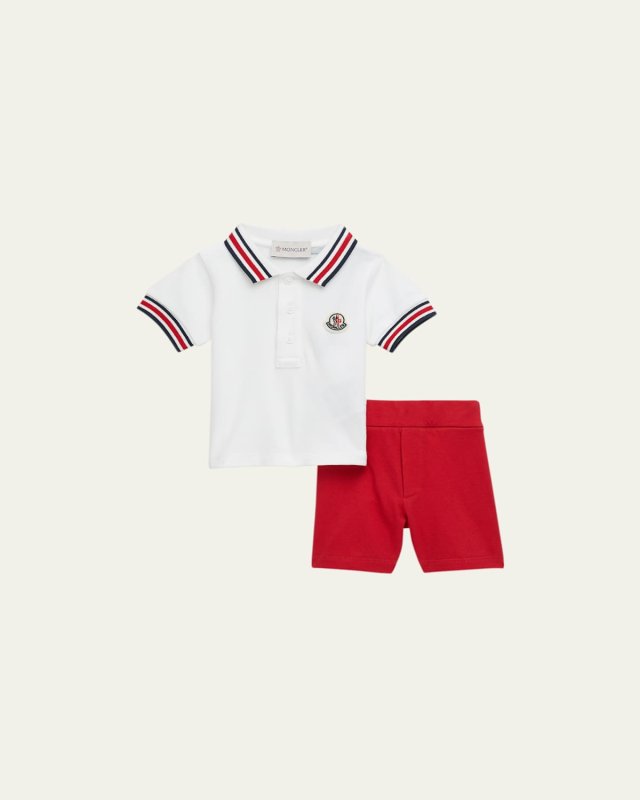 Boy's Striped Polo Shirt W/ Shorts, Size 12M-3