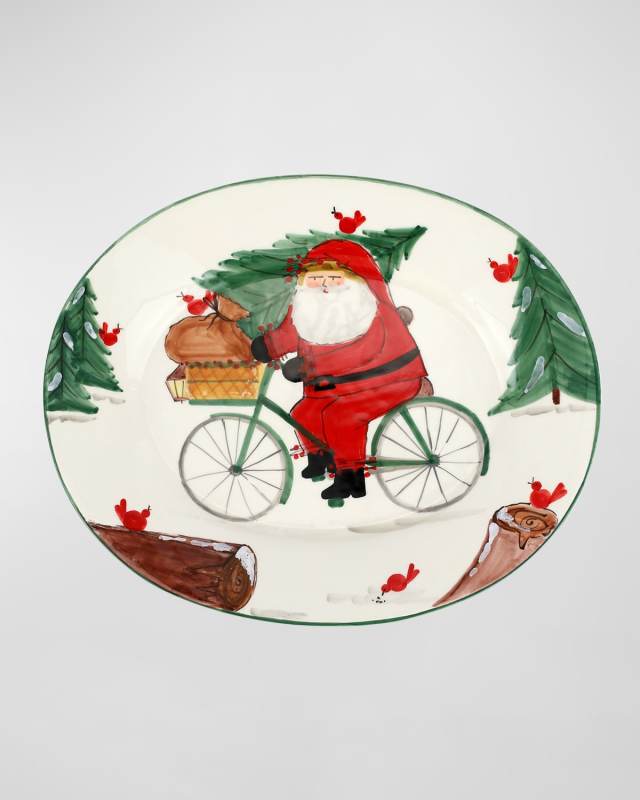 Old St. Nick Bicycle Oval Platter