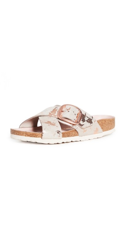 Birkenstock Siena Big Buckle Sandals Metallic Rose Gold