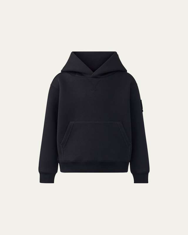 Kid's Dru Jersey Kangaroo-Pocket Hoodie, Size 8-12