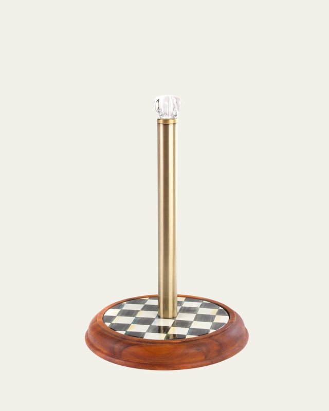 Courtly Check Wood Paper Towel Holder