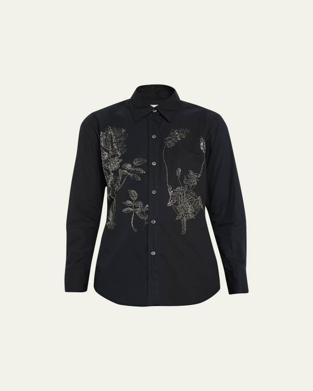 Crystal Botanical Embellished New Classic Shirt