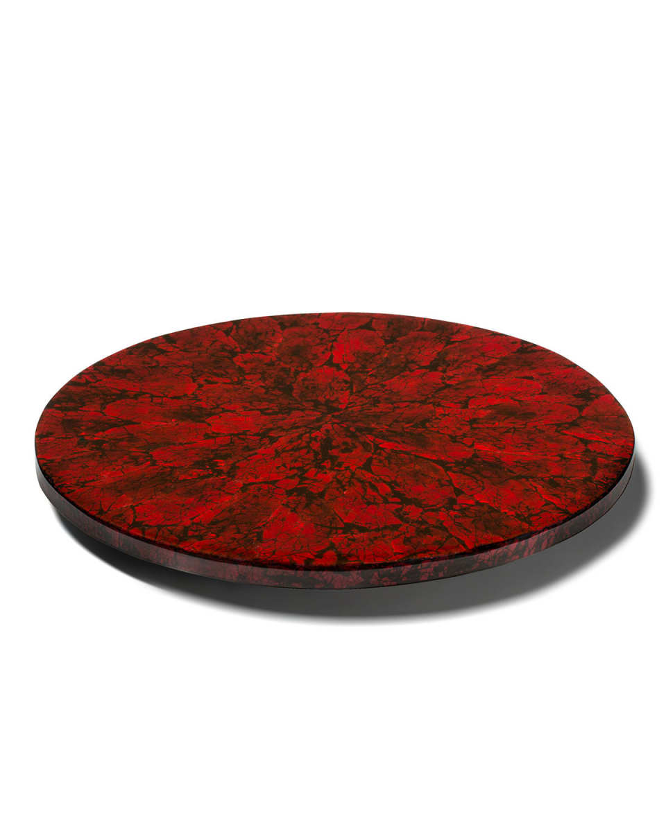 Mother of Pearl Revolving Tray, Red
