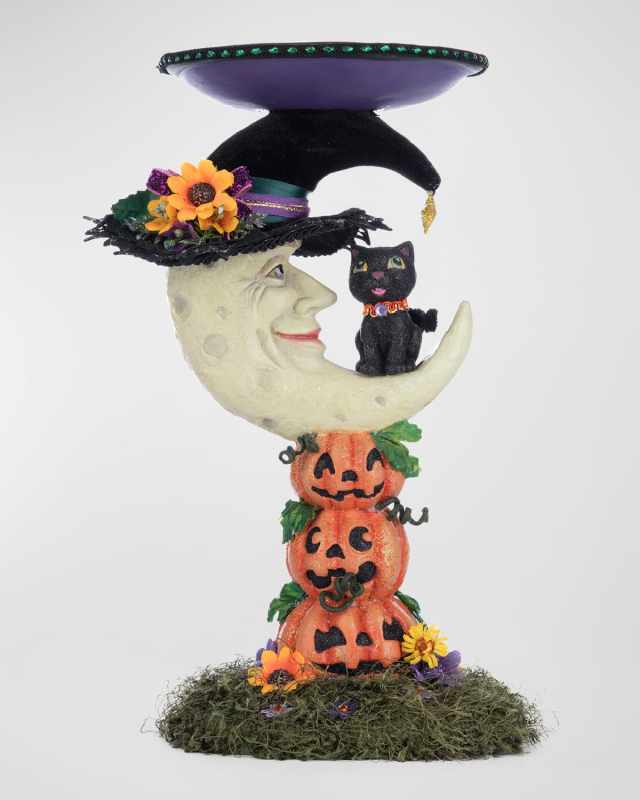 Jacks and Cats Moon Pillar Candle Holder