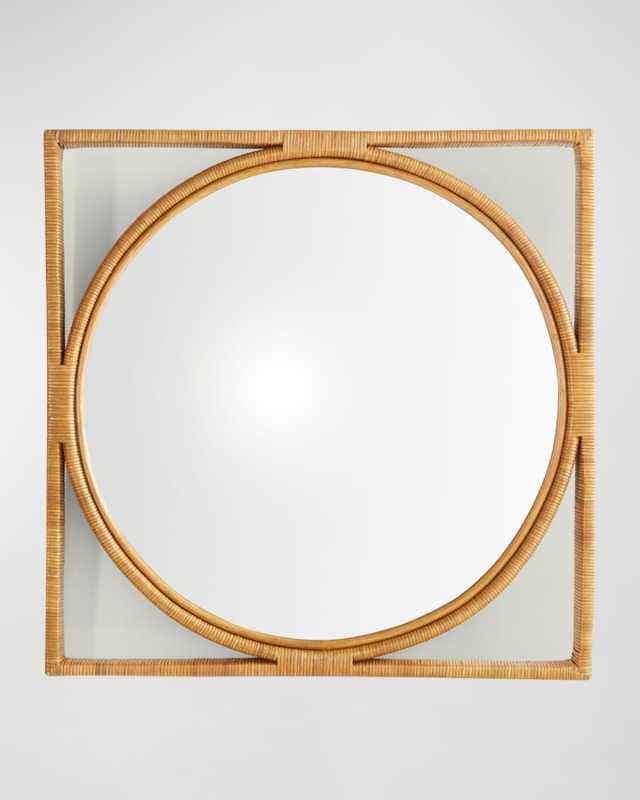 Rattan Mirror, 34"
