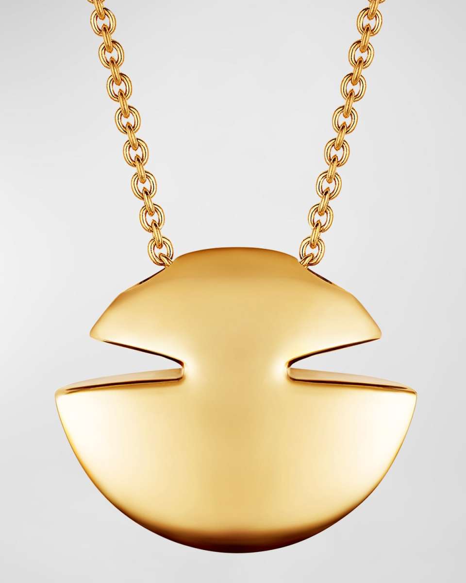 18K Yellow Gold Cabochon Pendant Necklace