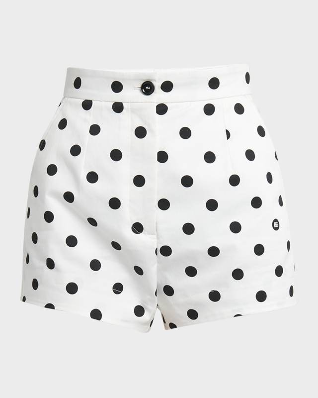 Polka-Dot Tailored Shorts