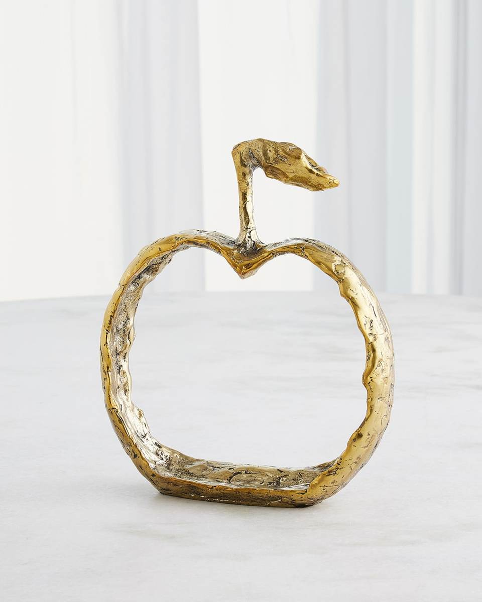 Brass Apple Silhouette Decor
