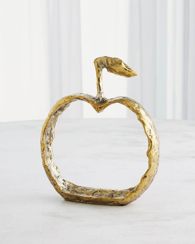 Brass Apple Silhouette Decor