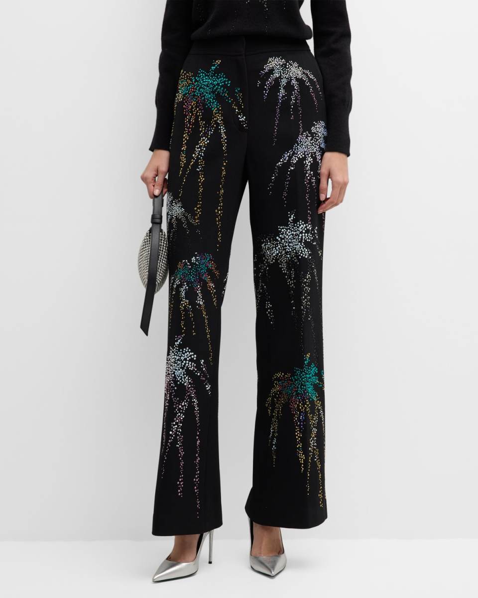 Aladdin Sane High-Rise Strass-Embellished Straight-Leg Pants