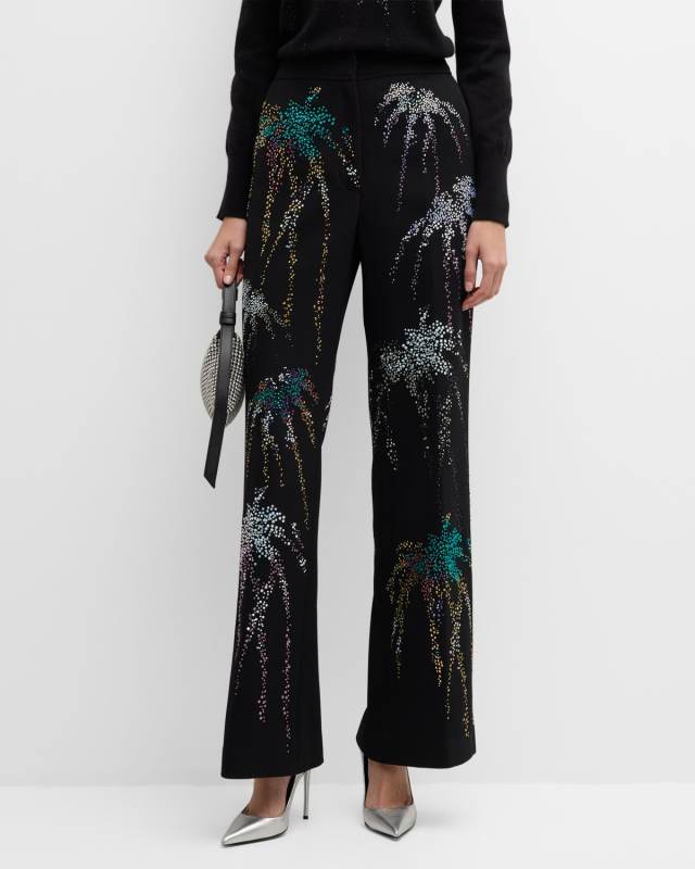 Aladdin Sane High-Rise Strass-Embellished Straight-Leg Pants