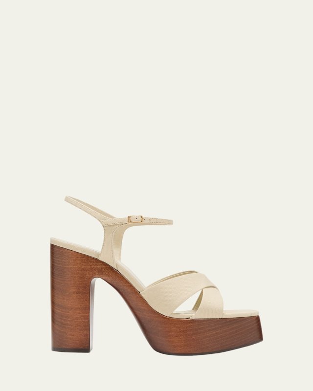 Bianca Cotton Crisscross Platform Sandals