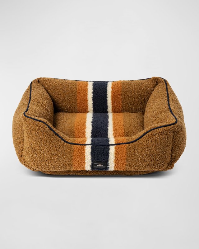 42" Striped Sherpa Pet Kuddle Bed