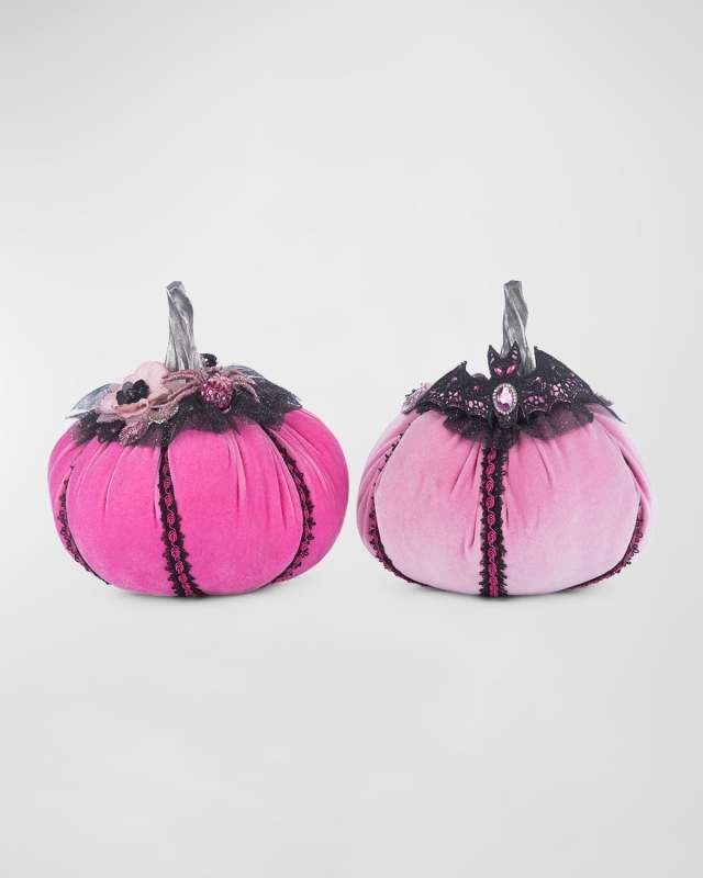 Pink Passion Stuffed Pumpkins, Set of 2