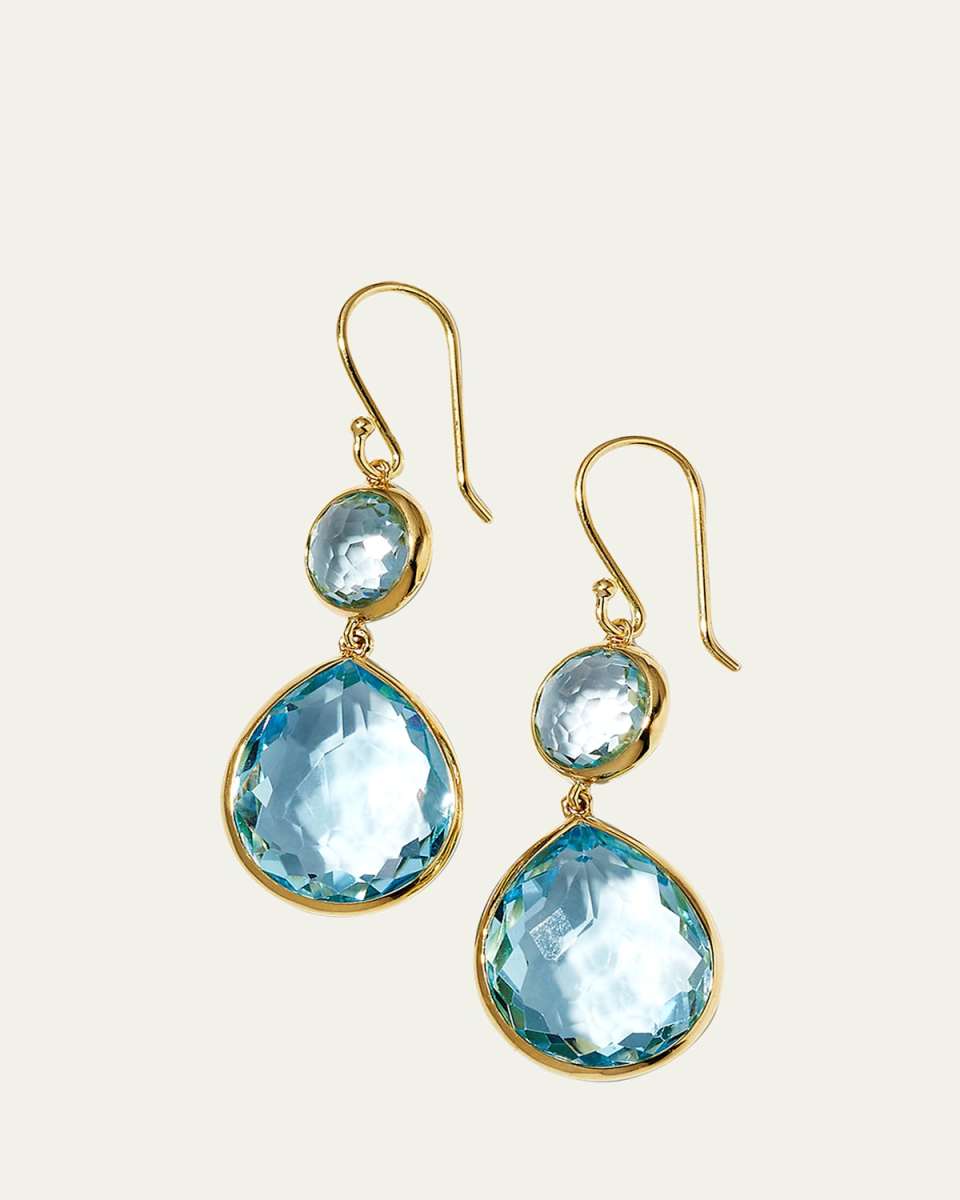 Rock Candy Snowman Teardrop Earrings in 18K Gold