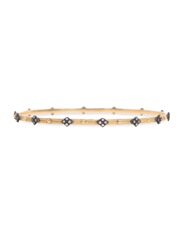 Diamond-Quatrefoil Bangle, Golden