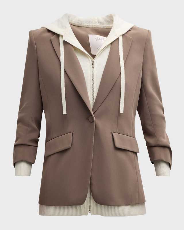 Khloe Two-Tone Sweater Knit Combo Blazer