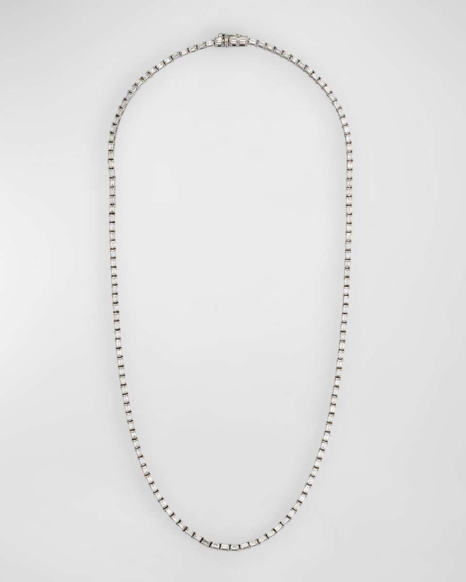 Baguette Diamond Tennis Necklace