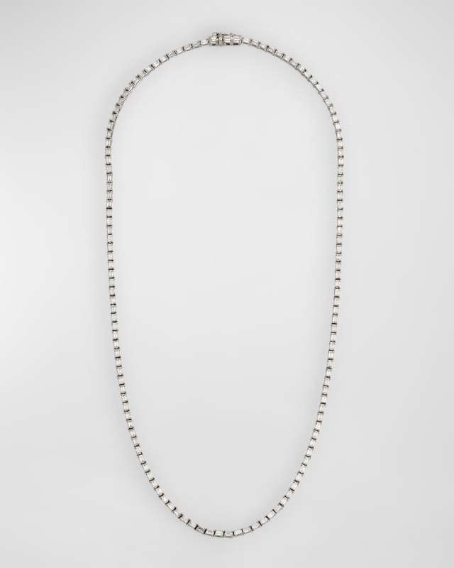 Baguette Diamond Tennis Necklace