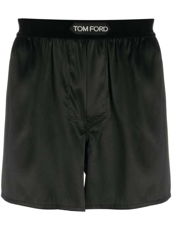 logo-waistband silk boxers