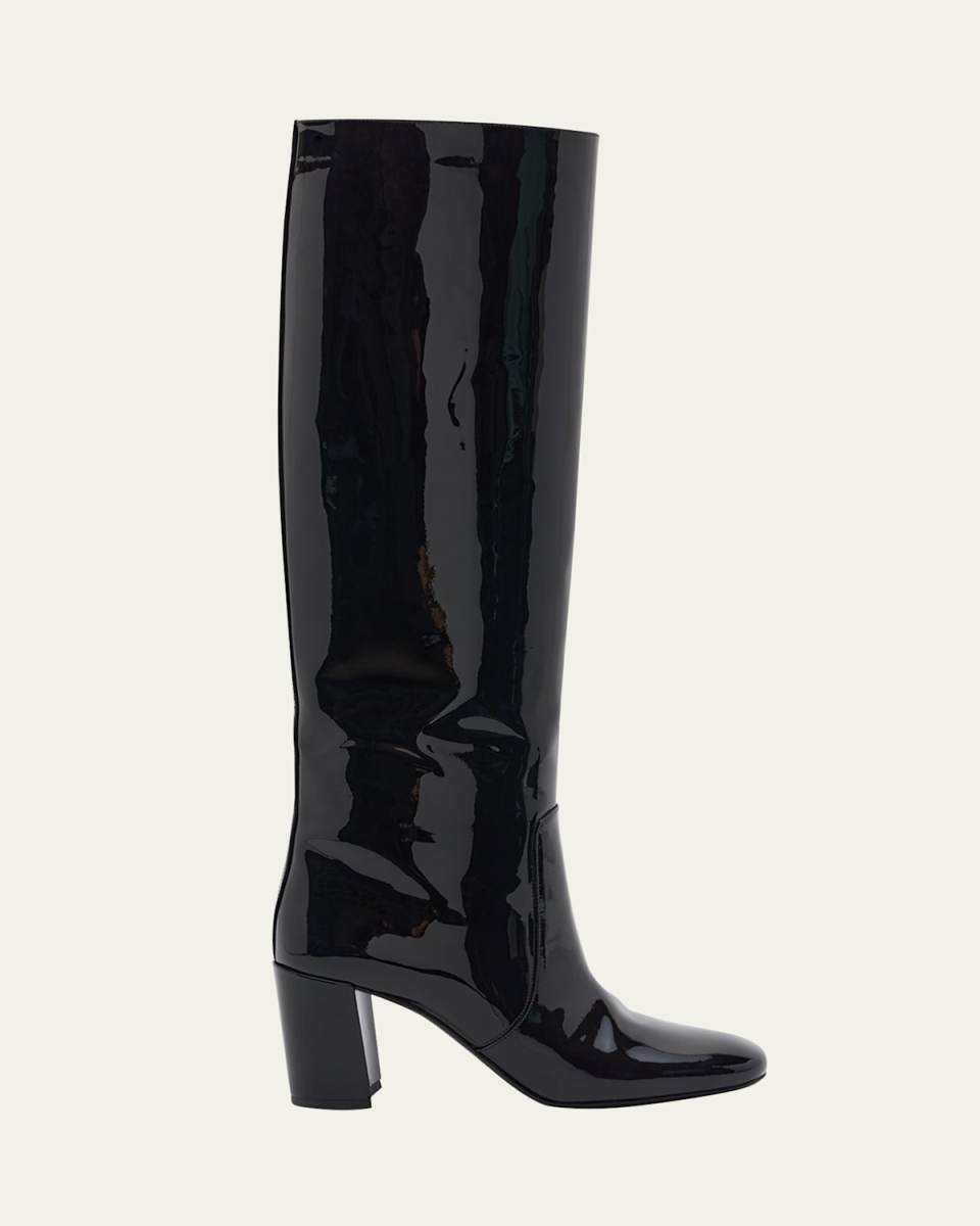 Who Patent Block-Heel Knee Boots